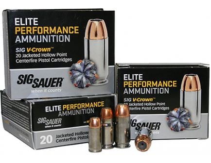 Sig Sauer 9mm 147gr JHP V-Crown Elite Performance Ammunition 20rds - E9MMA3-20