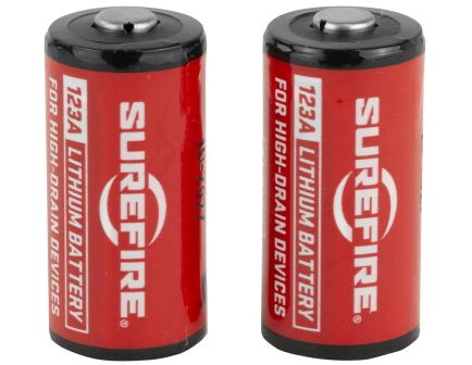 SureFire SF2CB 123A Batteries Red/Black 3.0 Volts 1,500 mAh (2) Single Pack