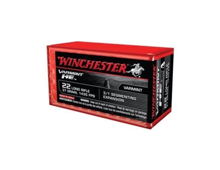 Winchester .22LR 37gr Varmint HE Rimfire Ammunition, 50 Rounds