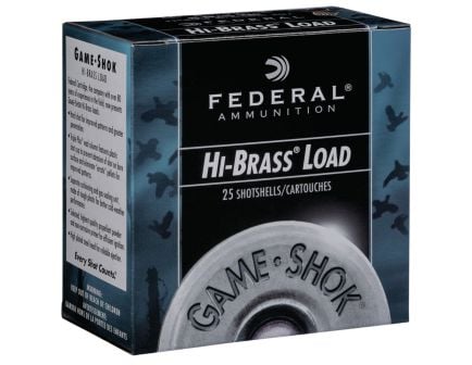 Federal 12ga 2.75" 3.75DE 1.25oz #4 “Game-Shok” HB Lead Shotshell Ammunition 25rds 