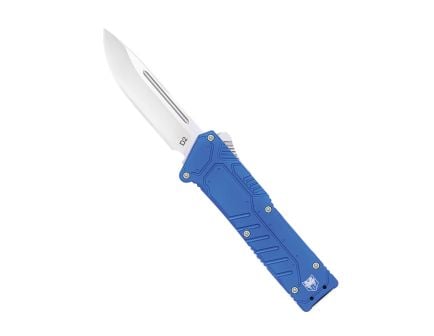 CobraTec Knives Special Forces Folding/OTF Knife Drop Point Blue - Durable Handle, Ideal for Combat and EDC - BLUSFDNS