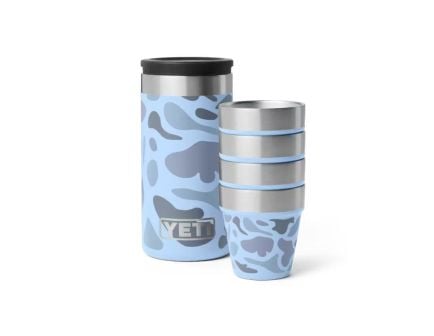 Yeti Shot Glasses & Case, Blue Camo