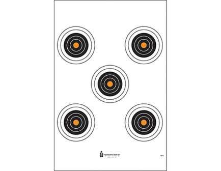 Action Target 5-Bullseye Target, Black/Orange