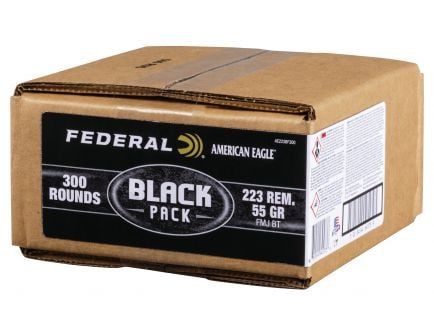 Federal 223 Rem 55gr FMJ-BT 300rd Black Bulk Box