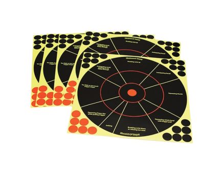 Birchwood Casey Shoot-N-C Bullseye Handgun Trainer Target, Black/Red/Yellow