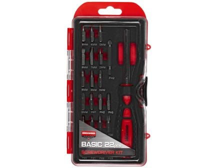 Birchwood Casey Basic Screwdriver Set, 22 Piece Kit, Red - BCBSDS
