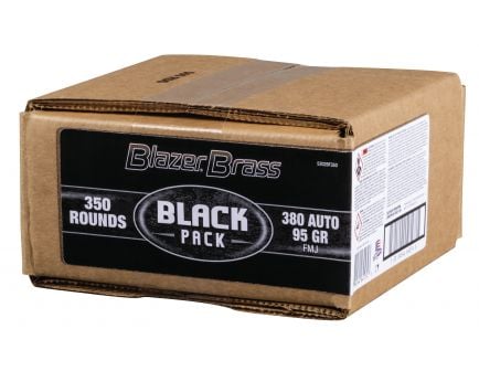 Federal 380 ACP 95 grain FMJ Blazer Brass 350 Round Black Bulk Box