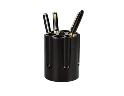 Caliber Gourmet Small Revolver Cylinder Pen Holder, Black/Silver