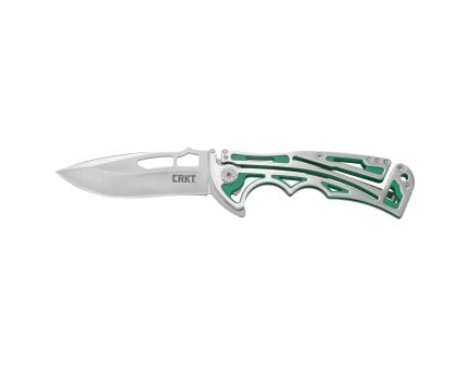 CRKT Nirk Tighe Silver Plain Drop Point 3.17" 5241 Satin 8Cr14MoV Silver,