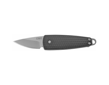 CRKT DUALLY Silver Plain Drop Point 1.72" 7086 Bead Blasted 5Cr15MoV