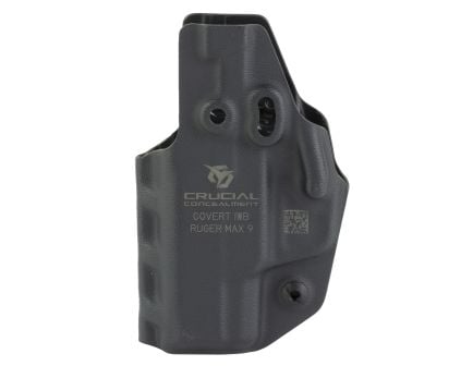 Crucial Concealment Covert IWB, IWB Ambidextrous ,Kydex, Black, fits Ruger Max-9