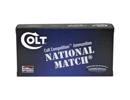 DoubleTap Colt National Match 10mm Ammunition, 50 Rounds FMJ 180Gr - 10M180FMJCT