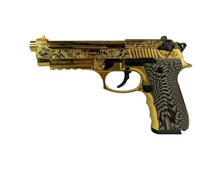 Girsan REGARD DLX 9mm Pistol, 4.9" Barrel, Fixed Sights, Gold - 390088