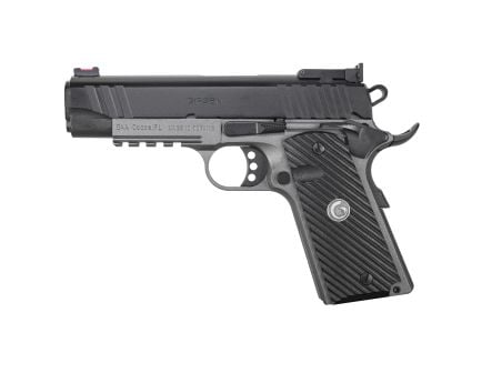 Girsan 10mm 1911 Pistol, 4.4" Barrel, Adjustable Fiber Optic Sights, Black, Silver - 390608