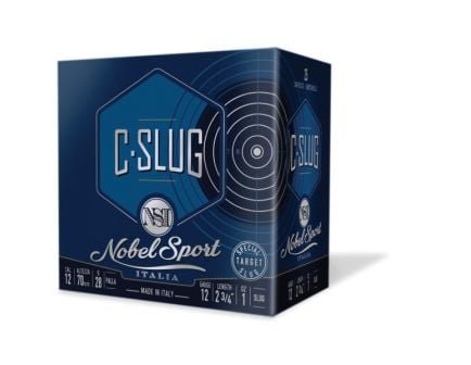 Nobel Sport C-Slug 12 Gauge Shotshell Slug, 25rds