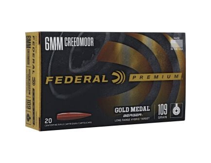 Federal Gold Medal 6.5 Creedmoor Ammunition, 20 Rounds Berger 109gr - GM6CRDLRHT1
