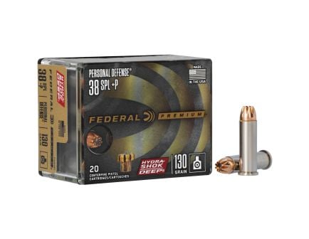 Federal Premium .38 Special Ammunition, 20 Rounds JHP 130Gr - P38HSD1