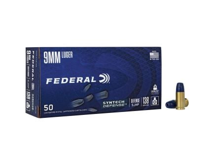 Federal Syntech Defense 9mm Ammunition, 50 Rounds JHP 138gr - S9SJT2