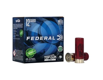 Federal Top Gun 12 Gauge Ammunition, 25 Rounds Steel Shot #7.5 - TG12WS2 7.5