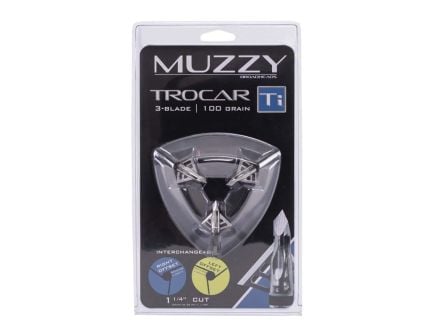 Muzzy Trocar TI 1.25"/100 gr 3-Blade Broadhead, Pack of 3