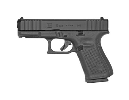 Glock 19 9mm Pistol, 4.02" Barrel, Fixed Sights, Black - G19515AUT