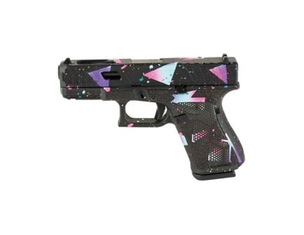 Glock G19 Gen 5 Compact 80's Night 9mm 4.02" 15rds, Black/Cyan/Purple
