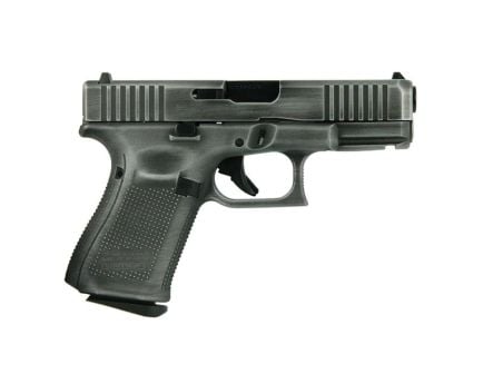 Glock G19 Gen 5 Custom Distressed Crushed Silver Compact 9mm 4.02" 15rds, Distressed Crushed Silver