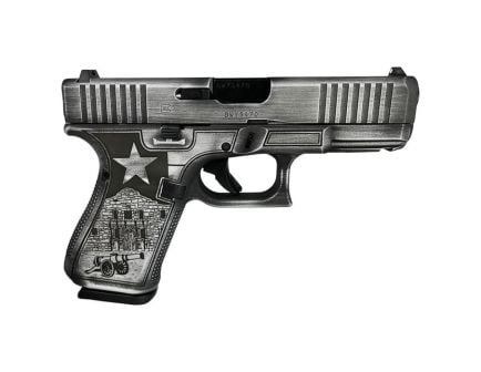 Glock G19 Gen 5 Custom Texas Silver Compact 9mm 4.02" 15rds, Texas Silver