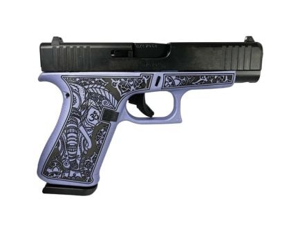 Glock G48 Custom Crushed Orchid Elephant Engraved Compact 9mm 4.17" 10rds, Crushed Orchid