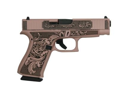 Glock G48 Custom Glock & Roses II Compact 9mm 4.17" 10rds, Rose Gold