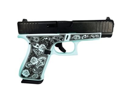 Glock G48 Gen 5 Custom Robin's Egg Blue Paisley Compact 9mm 4.17" 10rds, Robin's Egg Blue
