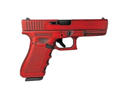 Glock G17 Gen 3 Custom Destressed Red Standard 9mm 4.49" 17rds, Red