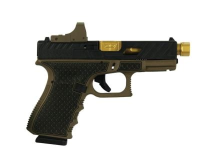 Glock G19 Gen 3 Custom Threaded Gold/Tarpon FDE Compact 9mm 4.60" 15rds, Flat Dark Earth