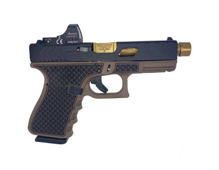 Glock G19 Gen 3 Custom Threaded Gold/Tarpon FDE Compact 9mm 4.60" 15rds, Flat Dark Earth