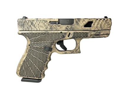 Glock G19 Gen 3 Custom Method Cut/Marble Chainmail Stippled Compact 9mm 4.02" 15rds, Marble