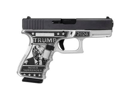 Glock G19 Gen 3 Custom Trump 2024 Mug Shot Compact 9mm 4.02" 15rds, Black/Silver