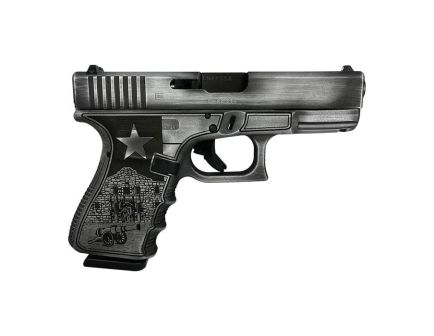 Glock G19 Gen 3 Custom Texas Silver Compact 9mm 4.02" 15rds, Silver