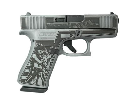 Glock G43X Custom Liberty or Death Subcompact 9mm 3.41" 10rds, Gray
