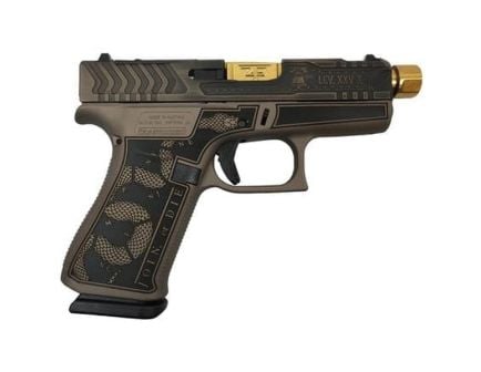 Glock G43X Custom Revolution Engraved Brown Cerakote Subcompact 9mm 3.41" 10rds, Brown