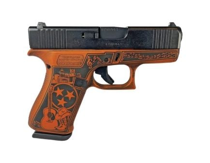 Glock G43X Custom Distressed Tennessee Orange Subcompact 9mm 3.41" 10rds, Orange