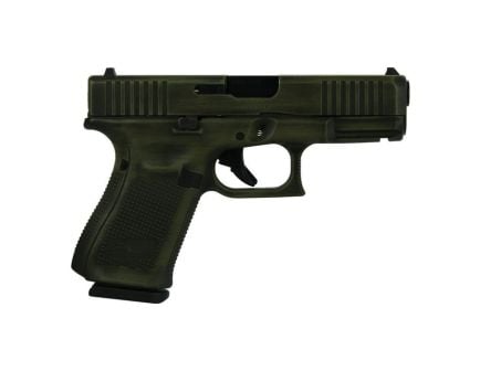 Glock G19 Gen 5 Custom Distressed Green Compact 9mm 4.02" 15rds, Green