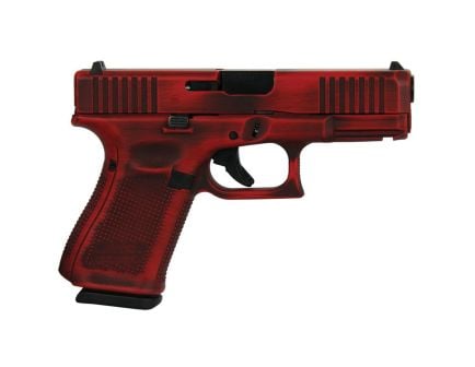 Glock G19 Gen 5 Custom Distressed Red Compact 9mm 4.02" 15rds, Red