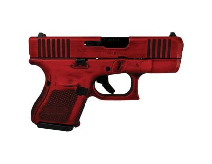 Glock G26 Gen 5 Custom Distressed Red Subcompact 9mm 3.43" 10rds, Red