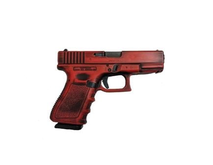 Glock G19 Gen 3 Custom Red Distressed Compact 9mm 4.02" 15rds, Red