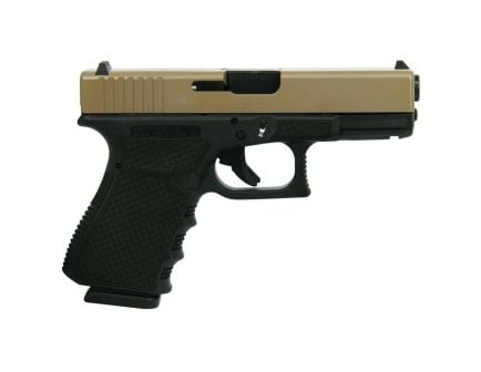 Glock G19 Gen 3 Custom FDE/Chainmail Stippled Compact 9mm 4.02" 15rds, Black