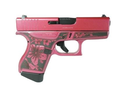 Glock G43 Custom Cherry Blossom Medusa Pink Subcompact 9mm 3.41" 6rds, Pink