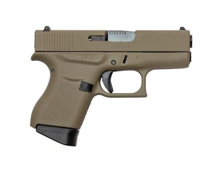 Glock G43 Gen 4 Custom FDE Subcompact 9mm 3.41" 6rds, Flat Dark Earth