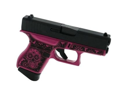 Glock G43 Custom Sugar Skull Subcompact 9mm 3.41" 6rds, Medusa Pink