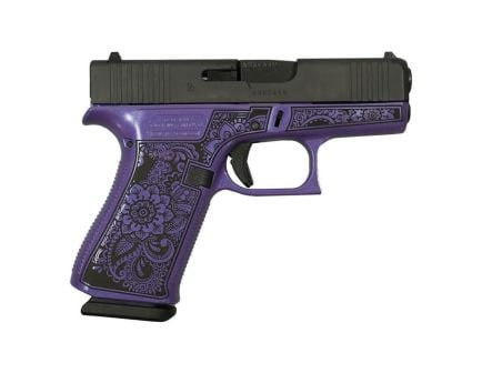 Glock G43X Custom Purple Pearl Mandala Subcompact 9mm 3.41" 10rds, Purple