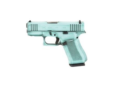 Glock G43X Subcompact 9mm 3.41" 10rds, Robin's Egg Blue